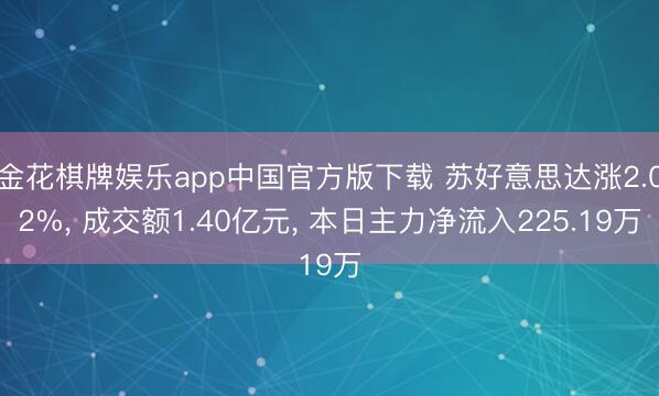 金花棋牌娱乐app中国官方版下载 苏好意思达涨2.02%, 